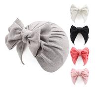 Pesaat Bébé Filles Chapeau Arc Nouveau-Né Bébé Chapeau avec Noeud Multi Couleur Coton Tout Petit Bonnet Automne Hiver (5 Pièce- B, 0 à 3 Ans)