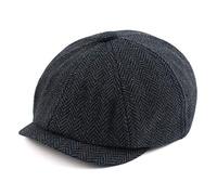 Pesaat Casquettes Newsboy pour tout-petits garçons, bébés et enfants, casquette de pilote vintage en tweed plat, chapeaux de pageboy de 2 à 5 ans, bleu marine, 4-7 ans