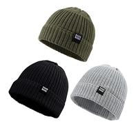 Pesaat Chpeau Automne Hiver pour Bébé Garçon Fille Tricoté Bonnet de Chaud Enfant (Noir+Gris Clair+Mousse, 0 à 6 Mois)
