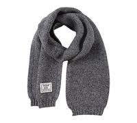 Pesaat Coton Enfant Écharpe Fille Garçon Cache Cou Pour Bébé Autumn Hiver Tricoté Écharpe(Noir Gris)