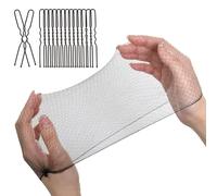 Pesderty 100 Lots de Filets à Cheveux et de Pinces à Cheveux en Nylon Noir de 24 Pouces en Forme de U pour Femmes Travaillant dans le de la Restauration Alimentaire, les Chignons de Ballet.