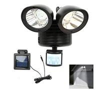 Pesderty 22 LED Double Detecteur de securite Solaire de Spot, Projecteur de Motion Exterieure