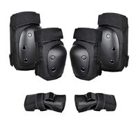 Pesderty 6 Pièces Adultes/Jeunes Genouillères Coudières Protège-Poignets Ensemble D'Équipement de Protection pour Multisports Skateboard Patinage Cyclisme L