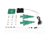 Pesderty 7 Couleurs Sapin de Noël Électronique Kit DIY PCB + Plastique Coloré Module LED Flash Stéréoscopique en Vrac