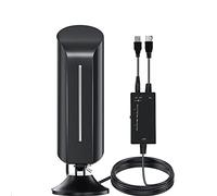 Pesderty Antenne TV Numérique Noire Intérieure 3000 Mile HD Antenne pour Récepteur TV Numérique avec Amplificateur DVB-T2 ISDBT ASTC Receiver