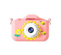 Pesderty Appareils Photo Rechargeables avec Zoom Compact pour Enfants, Appareil Photo de Dessin Animé Tournesol Rose