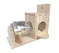 Pesderty Boîte d'alimentation pour Écureuil Récipient Alimentaire Écureuil en Bois Outils de Stockage de Nourriture pour Animaux de Compagnie Mangeoire à Oiseaux pour Écureuil Facile à