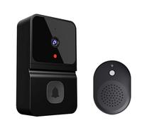 Pesderty CaméRa de Sonnette VidéO Sans avec Carillon Sans, Sonnette de Porte de SéCurité Rechargeable avec HD Night Vision WiFi