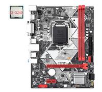 Pesderty Carte Mère D'Ordinateur B75-H Carte Mère de Bureau + Processeur I3-3240 LGA 1155 USB 3.0 SATA 3.0 Prenant en Charge Jusqu'à 16 Go de RAM DDR3 1600 MHz