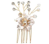 Pesderty cheveux or femmes cristal peigne mariee cheveux accessoires a la main de mariage fleur cheveux peigne coiffure