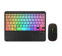 Pesderty Clavier Bluetooth Coloré Transparent Clavier Bluetooth Rétroéclairé de 10 Pouces Adapté Aux Ordinateurs Portables Tablettes Installation Facile Noir