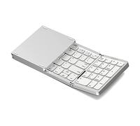 Pesderty Clavier Bluetooth Pliable, Clavier sans Rechargeable USB pour iOS, Android, PC Portable Smartphone-Argent