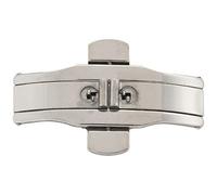 Pesderty Double Boucle Bouton Papillon Fermoir Boucle Argent pour Bracelet de Montre 21 Mm