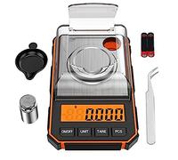 Pesderty Échelle Fine 0.001G Échelle Milligramme Numérique 50G / 0.001G Échelle de Poche Numérique avec Écran LCD, Balance Numérique de Laboratoire Orange