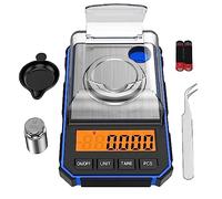 Pesderty Échelle Fine 0.001G Échelle Milligramme Numérique 50G / 0.001G Échelle de Poche Numérique avec Écran LCD, Balance Numérique de Laboratoire Bleu