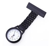 Pesderty Flisdtry(R) Infirmieres Impulsion Horloge Montre de Poche Infirmiere Montre a Quartz avec Broche Noir