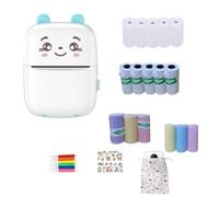 Pesderty Imprimante Bluetooth Mini Autocollants D'Étiquettes Bluetooth Imprimante Thermique Étiquette Mémo Liste Impression Clairement Bleu