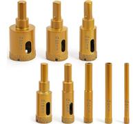 Pesderty Kit de Scie Cloche Diamantée, Ensemble de Forets à Carottage pour Carrelage, Brasage Sec/Humide, Ensembles de Forets à Carottage (6-30 Mm) 8 Pièces