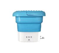 Pesderty Machine à Laver de Voyage Portable Bleue, Mini Machine à Laver Pliante CombinéE avec Panier de Vidange Pliable Prise UE