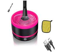 Pesderty Machine de Nettoyage de Pinceaux de Maquillage Électrique, Outil de Nettoyage Automatique de Pinceaux Cosmétiques pour Toutes les Tailles, Ensemble de Pinceaux de Maquillage de Beauté-B