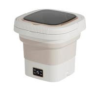 Pesderty Mini Machine à Laver Portable Pliable de 9 L avec Machine à Laver à Sec, Blanc Laiteux, Prise UE, Installation Facile