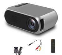 Pesderty Mini Projecteur Domestique Portable LED HD 1080P Projecteur Portable Home Cinema Argent Noir Prise UE Facile à Installer Facile à Utiliser