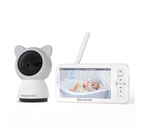 Pesderty Moniteur WiFi HD avec Application, Caméra Zoom 1080P de 5 Pouces, Vision Nocturne, Conversation Bidirectionnelle, Batterie 3000 MAh, Prise UE 1000 Pieds et Facile à Utiliser