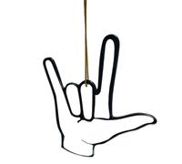 Pesderty Ornement de Main en Langue des Signes Love You, Décorations d'arbre de Noël Boule Suspendue pour Décoration de Fête de Mariage de Vacances