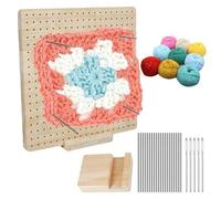 Pesderty Planche de Blocage Carrée Granny avec Piquets, Tapis de Blocage pour Épingles à Tricoter et Fournitures de Tricot