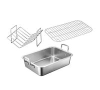 Pesderty Plateau de Cuisson pour Barbecue en Acier Inoxydable, Grille Multifonction Amovible, Ensemble de Plateaux de Refroidissement, Cuisson de Gâteaux, Rôtissoires de Dinde Durables