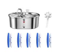 Pesderty Prise UE, à pour Chat, à pour Animaux de Compagnie en Acier Inoxydable,Capacité de 3L, Mangeoire à Double Bol, Nettoyage Facile pour Animaux de Compagnie