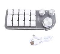 Pesderty Programmation Macro Personnalisé 15 Touches 3 Boutons Clavier RVB Copier Coller Mini Bouton Photoshop Clavier de Mécanique Hotswap B Installation Facile