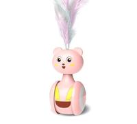 Pesderty Rose - Balançoire Jouet Chaton Interactif Balance Voiture Chasse Jouet Produit pour Animaux de Compagnie, Plume Colorée Facile à Utiliser