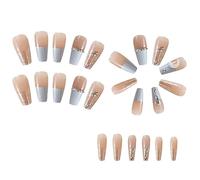 Pesderty Sel de Mer Macaron Couleur Transparent Diamant ModèLe ÉToile Lune Blocage des Couleurs Art des Ongles Portable Ongles Morceaux D'Ongles