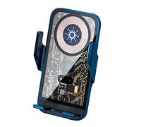 Pesderty Support de Ventilation pour Chargeur de Voiture sans à Serrage Automatique, Charge 15W, Support de TéLéPhone pour Chargeur iOS 14/13/12 Universel-Bleu