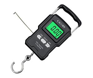 Pèse-bagage numérique, 166 lb/75 kg balance à poisson électronique numérique avec ruban à mesurer, 2 piles AAA incluses, affichage rétroéclairé