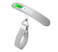 Pèse-bagages de voyage, balance à bagages numérique de 110 lbs, balance à vagues portable portable avec sangle en maille pour une utilisation en extérieur (clé ronde blanche et rétroéclairage vert