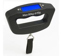 Pèse-bagages numérique 50 kg max - Écran LCD - Précision 10 g - Balance de voyage avec sangle en nylon et boucle - Compact 8 x 13 cm - Fonctionne avec 2 piles AAA (non incluses)
