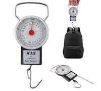 Pèse-bagages, pèse-bagages manuel 22 kg, balance de voyage portable pour bagages, avec ruban adhésif de 1 m et balance réglable, balance à valise suspendue pour peser les colis