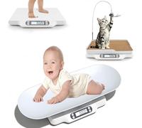 Pèse Bébé, Balance Bébé Numérique avec 2 Plateau Amovible, Pèse Animal avec fonction Hold, Pèse Jusqu'à 30kg, écran LED, Avec Fonction de Tare, Mesure de la Taille Jusqu'à 70cm, pour chiots, bébé