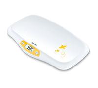 Beurer Pèse-bébé BY 80, surface incurvée, 20 kg, tare et maintien, graduation de 5 g, Blanc/Jaune