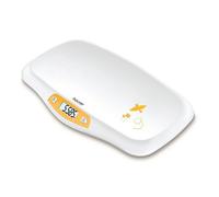 Beurer Pèse-bébé BY 80, surface incurvée, 20 kg, tare et maintien, graduation de 5 g, Blanc/Jaune