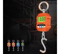 Pèse-grue numérique à suspendre - 300 kg - Mini grue portable - Balance électronique avec crochets et écran LCD pour la ferme, la chasse, la pêche (orange)