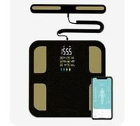 Pèse-personne à 8 électrodes avec application - Balance LED avec graisse corporelle et masse musculaire - Balance avec analyse de la graisse corporelle, IMC, pour 24 utilisateurs, 20 données de mesure