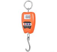 Pèse-personne à suspendre 200 kg, boîtier en aluminium numérique, affichage LED, électronique portable pour la pêche aux bagages (orange)