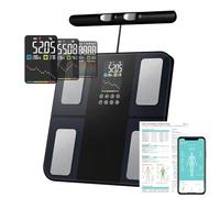 Pèse Personne Balance Connectée Impédancemètre Avec 8 Électrodes 28 Données Corporelle Affichage LCD Avec APP pour Andriod et iOS, Max. 180kg/400lb/28st, 30 * 30CM