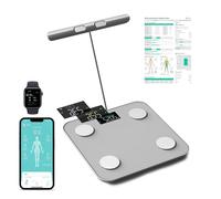 Pèse Personne Balance Connectée Impédancemètre Avec 8 Électrodes 28 Données pour Andriod et iOS, Max. 180kg/400lb/28st, 30*30cm