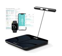 Pèse Personne Balance Connectée Impédancemètre Avec 8 Électrodes Haute Précision, 28 Données Corporelle Mesure BIA à Double Fréquence Avec APP pour Andriod et iOS, Max. 180kg/400lb/28st