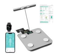 Pèse Personne Balance Connectée Impédancemètre Avec 8 Électrodes Haute Précision, 29 Données Corporelle Mesure BIA à Double Fréquence Avec APP pour Andriod et iOS, Max. 180kg/400lb/28st