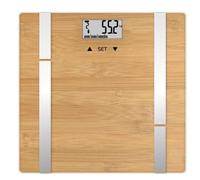 Terraillon Pèse-personne impédancemètre Bamboo Fit – IMC connecté, plateau bambou, portée 180 kg